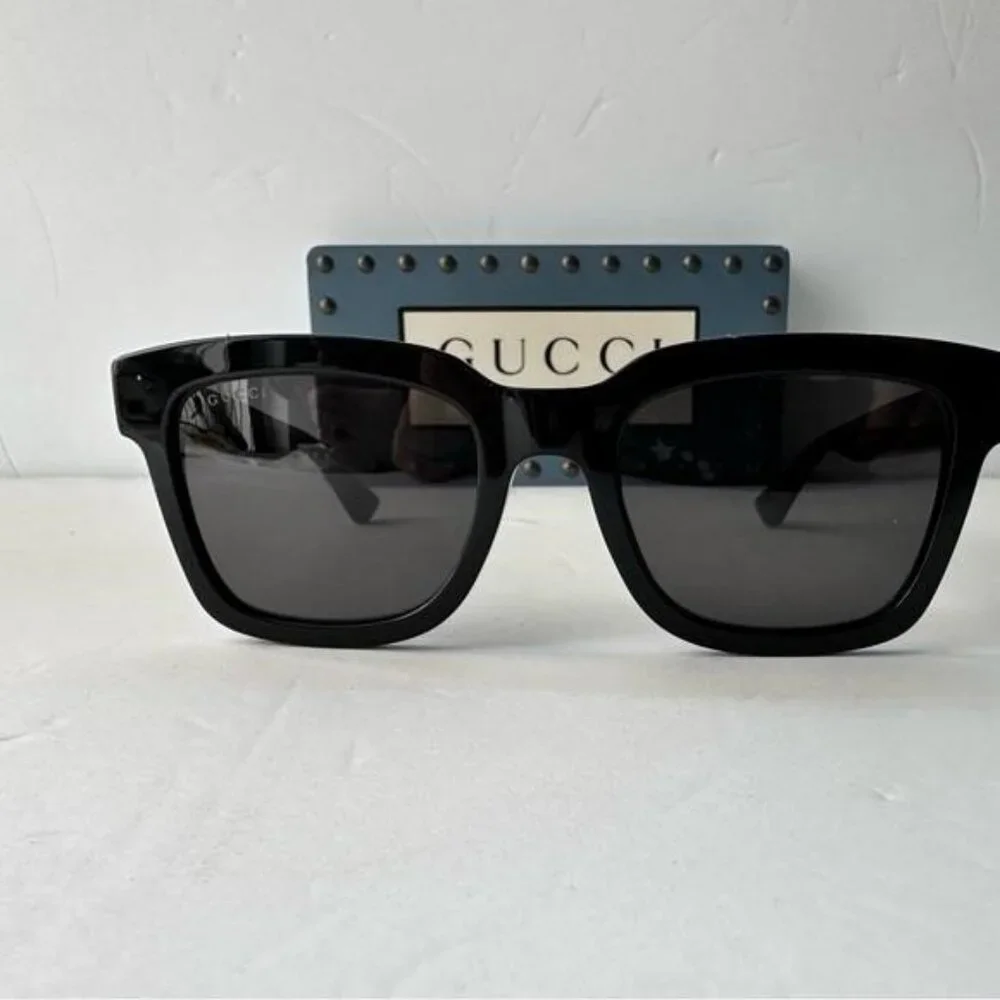Authentic Gucci Smoke Square Men's Sunglasses GG0001SN 001